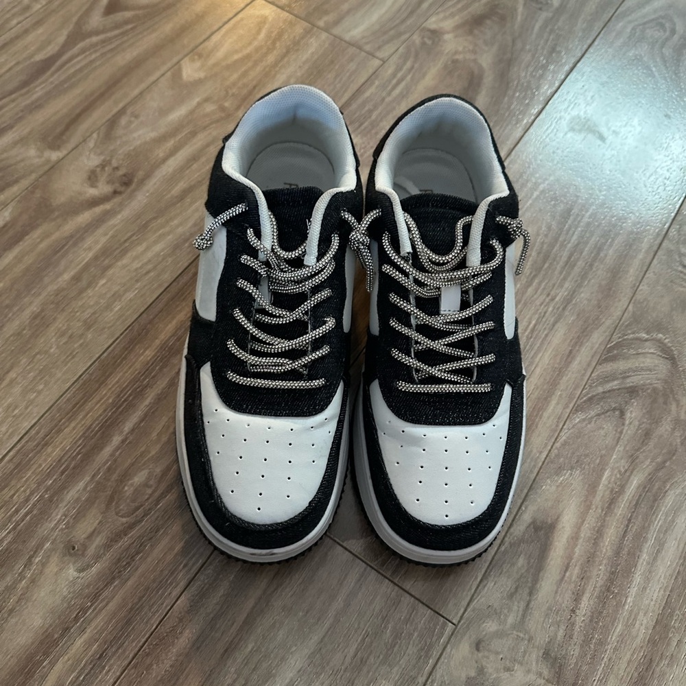 Black and White Low-Top Sneakers